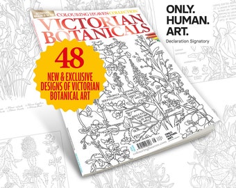 Colección Coloring Heaven Botánicos victorianos / Ilustraciones de Harriet Adams y Jane Louden / Only Human Art