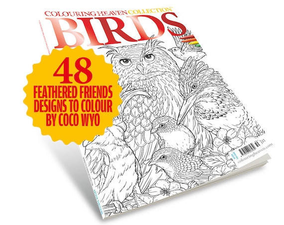 Colouring Heaven Collection Birds (Print Magazine) | Nature & Birds Colouring Pages | Coco Wyo