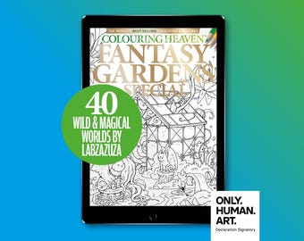 Colouring Heaven Fantasy Garden Special (Digital Download PDF) | Nature Colouring Pages | Labzazuza | Only Human Art