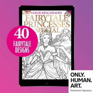 Colouring Heaven Fairytale Princesses Special (Digital Download PDF) | Fairytale Princess Colouring | Selina Fenech | Human Art