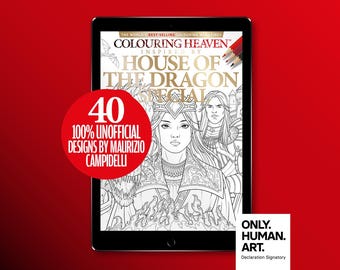 Colouring Heaven Inspired by House of the Dragon (Digital Download PDF) | Colouring Pages | Maurizio Campidelli | Only Human Art