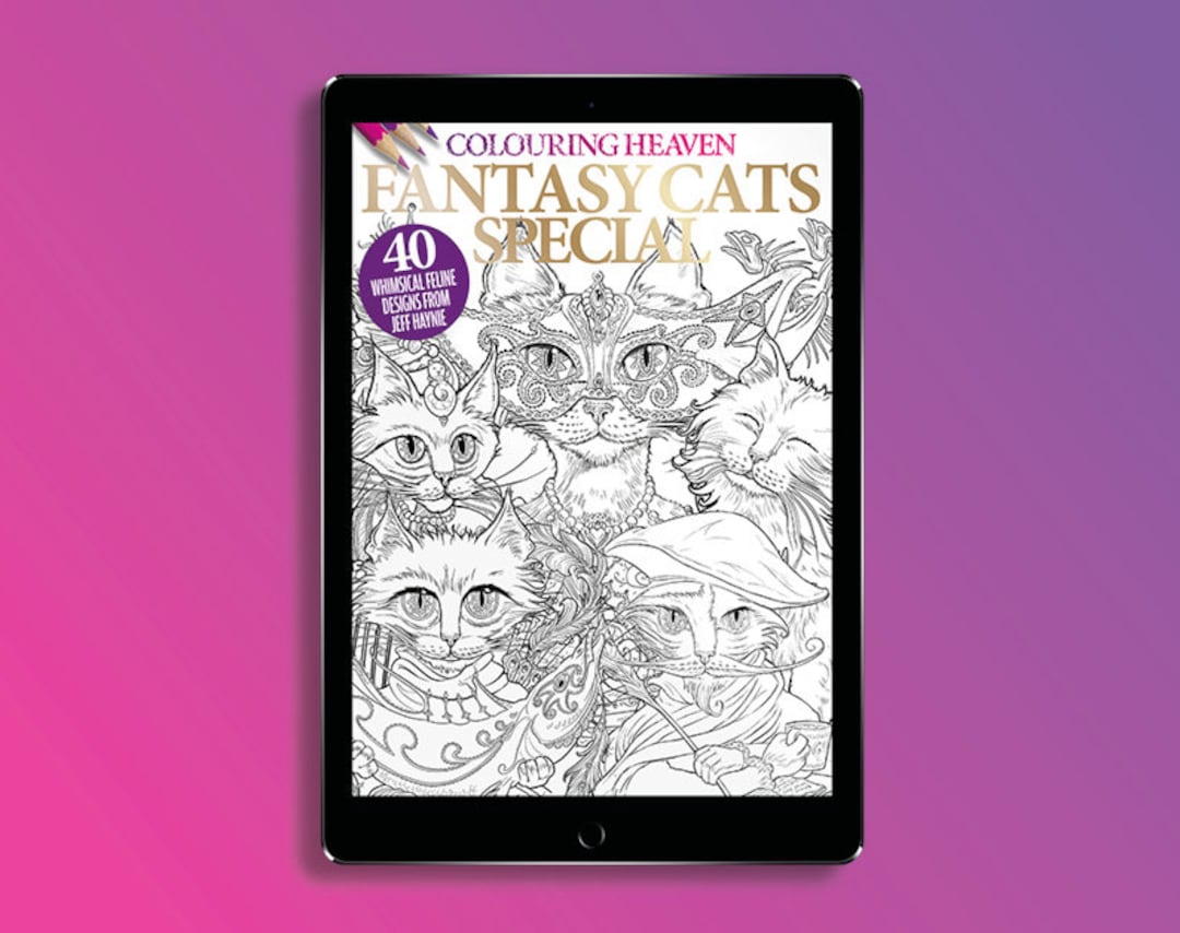 Colouring Heaven Fantasy Cats Special digital Download PDF Fantastical ...