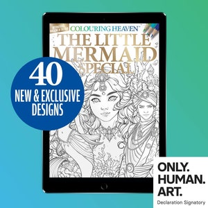 Colouring Heaven The Little Mermaid Special (Digital Download PDF) | Mermaid Colouring Pages | Only Human Art