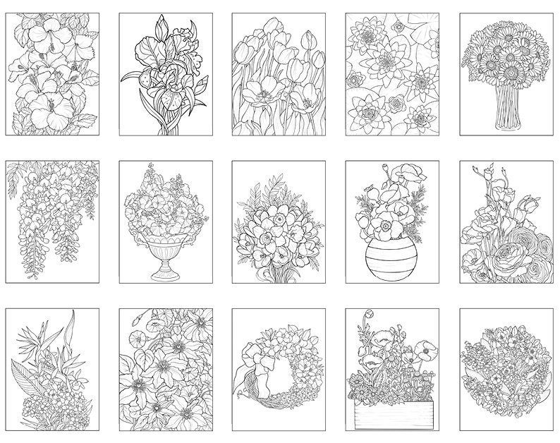 Colouring Heaven Collection Flowers (print Magazine) | Floral Colouring ...