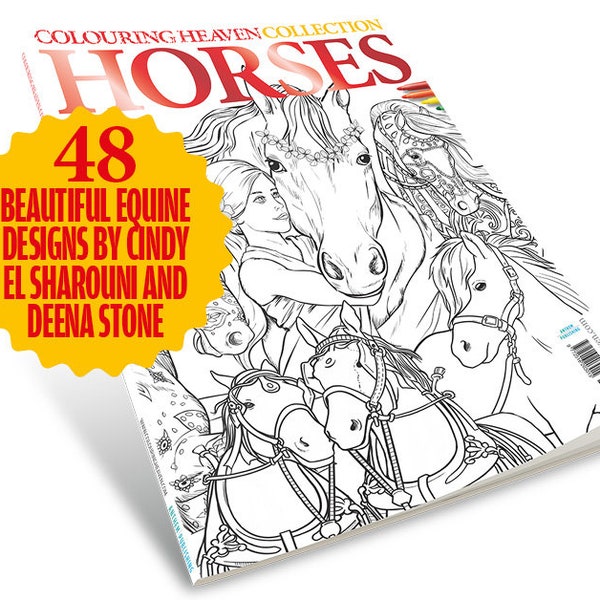 Colouring Heaven Collection Horses (Print Magazine) | Horses Colouring Pages | Cindy El Sharouni & Deena Stone