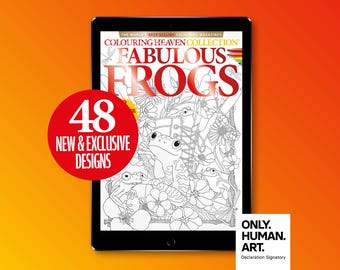 Colouring Heaven Collection Fabulous Frogs (Digital Download PDF) | Stormseye Design | Only Human Art