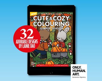 Colouring Heaven Cute & Cozy Colouring Jumper Season (Digital Download PDF) | Comfy Cosy Colouring | Lainie Dao | Only Human Art