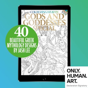 Colouring Heaven Gods and Goddesses Special (Digital Download PDF) | Gods & Goddesses of Greek Mythology | Jash Lee | Only Human Art