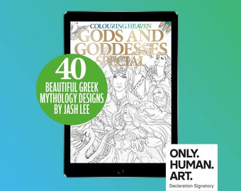 Colouring Heaven Gods and Goddesses Special (Digital Download PDF) | Gods & Goddesses of Greek Mythology | Jash Lee | Only Human Art