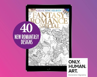 Colouring Heaven Fantasy Romance Special (Digital Download PDF) | Romantasy Colouring | Fourth Wing & ACOTAR | Fabiana Trere | Human Art