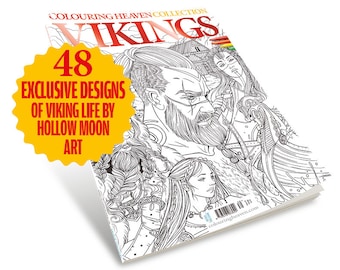 Colouring Heaven Collection Vikings (Print Magazine) | Viking Colouring | Nelleke Schoemaker (Hollow Moon Art)