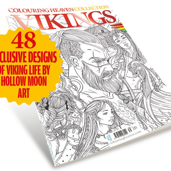 Coloring Heaven Collectie Vikingen (Print Magazine) | Viking-kleuring | Nelleke Schoemaker (Hollow Moon Art)