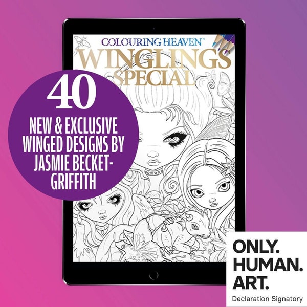 Colouring Heaven Winglings Special (Digital Download PDF) | Mythical Creatures & Fairies | Jasmine Becket-Griffith | Only Human Art