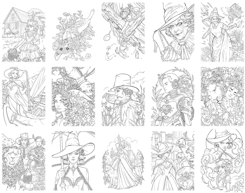 May include: A collection of 12 black and white illustrations featuring women wearing hats and other whimsical elements. The illustrations are in a vintage style and would be perfect for coloring books, greeting cards, or other creative projects.