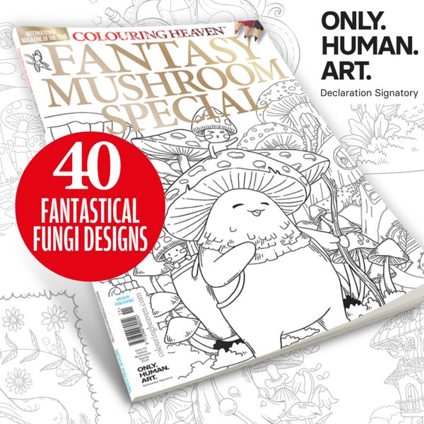 Colouring Heaven Fantasy Mushroom Special | Mushroom Colouring Pages | Only Human Art