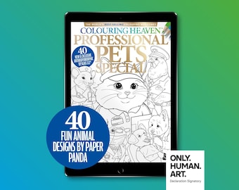 Colouring Heaven Professional Pets Special (Digital Download PDF) | Colouring Pages | Paper Panda | Only Human Art