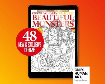 Colouring Heaven Collection Beautiful Monsters (Digital Download PDF) | Only Human Art