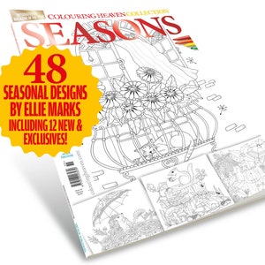 Colouring Heaven Collection Seasons (Print Magazine) | Seasonal Colouring Pages - Summer, Autumn, Winter, Spring | Ellie Marks