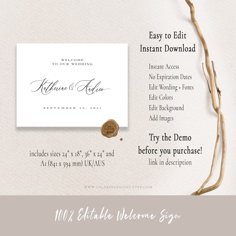 Welcome To Our Wedding Sign Template Minimalist Wedding Welcome Sign A11 Instant Download Printable Wedding Poster