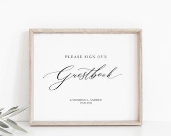 Wedding Guestbook Sign Template | Please Sign Our Guestbook Sign | Wedding Guest Sign | Instant Download | Wedding Sign | A11