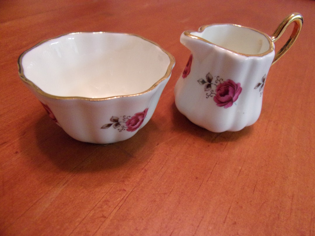 A Collectible Miniature Creamer and Sugar Bowl Sandford Fine Bone China
