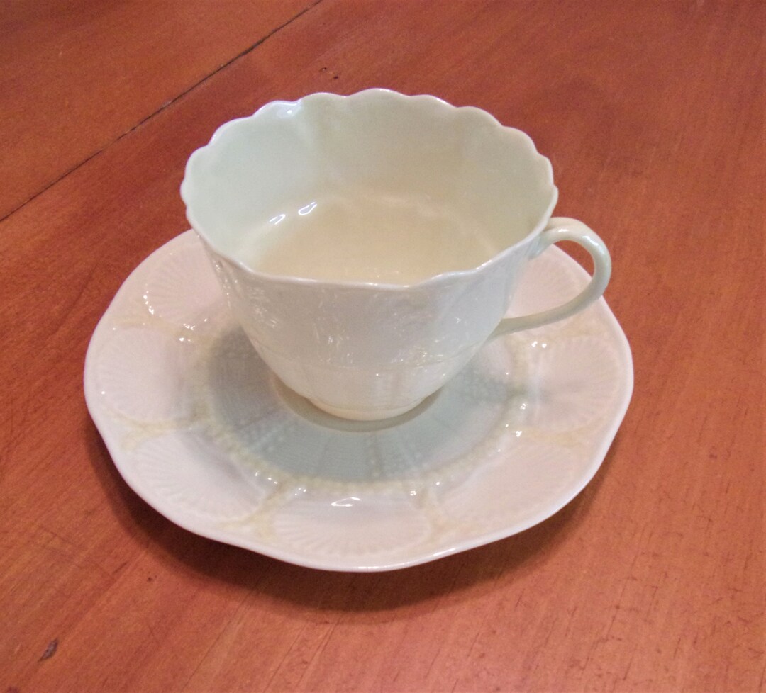 A Vintage Collectible Belleek Cup and Saucer Shell Pattern Etsy