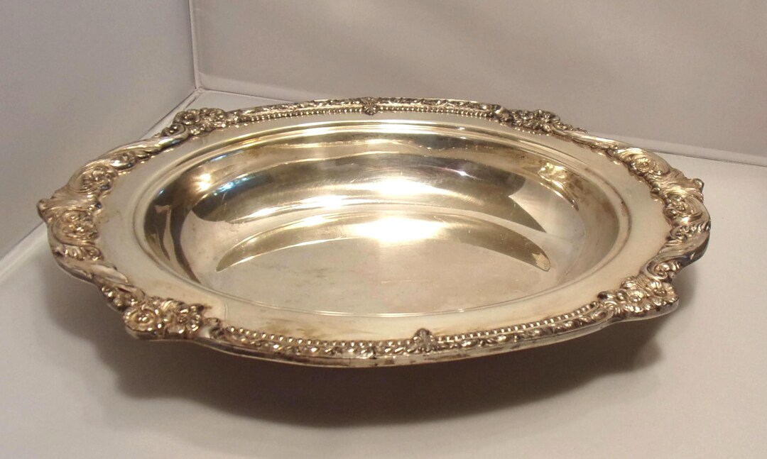 Large Vintage Sheridan Silver Company Silverplate Oval Serving ...