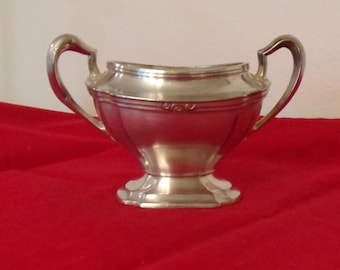 Vintage Missouri Pacific Railroad Silverplate Silver Soldered Two Handle Sugar Bowl 0353 by R Wallace