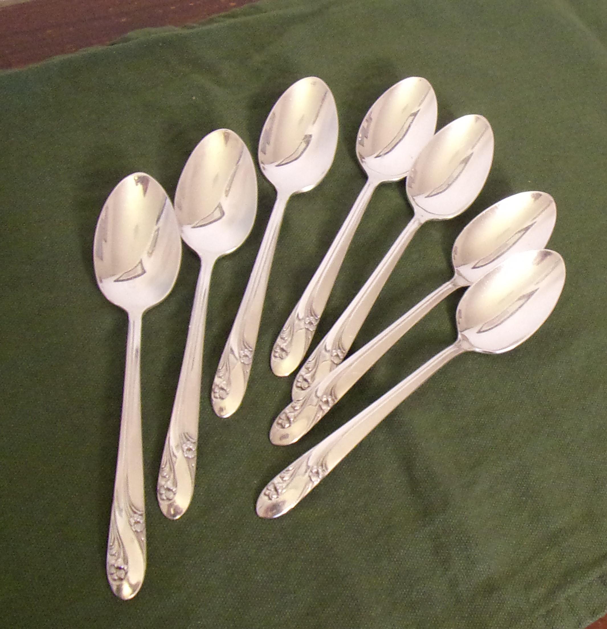 【Vintage】 Floral Teaspoons 6 Retro Floral Teaspoons. - Etsy Canada