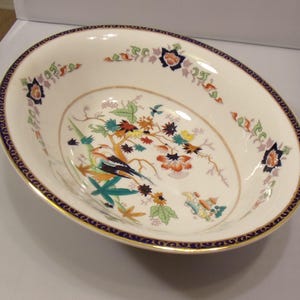Double Phoenix Nikko Japan Ironstone Oval Vegetable Serving Dish Bird & Tree Motifs