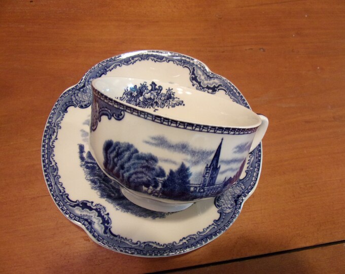 Vintage Johnson Brothers Pottery England Old Britain Castles Blue White