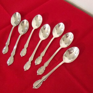 Set of Seven 7 Vintage Silverplate Teaspoons 1847 Rogers International Silver - Reflection Pattern 1959 6" long  TREF