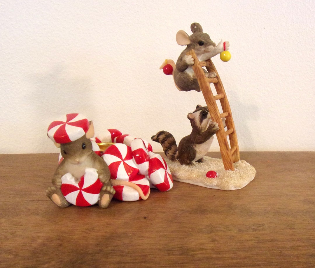 Charming Tails Christmas Collectible Figurines Trimming the Etsy
