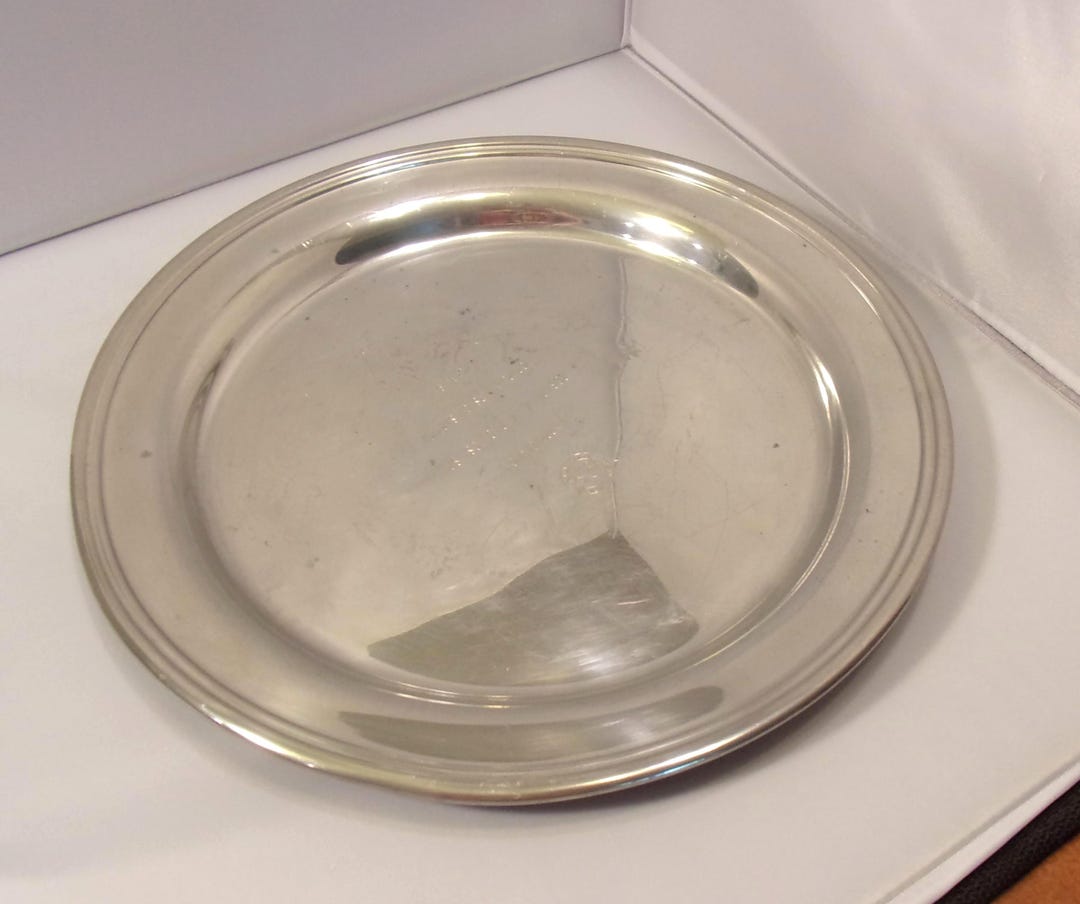 Large Heavy Vintage Colonial Pewter Butler's Tray Salver by Boardman ...