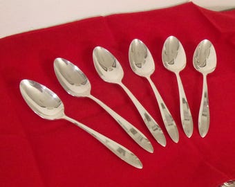 Norway Silver Designs A/Sスプーン 6本 Vintage Norwegian Silver Plate Set of 6 Large Serving Spoons 8 in