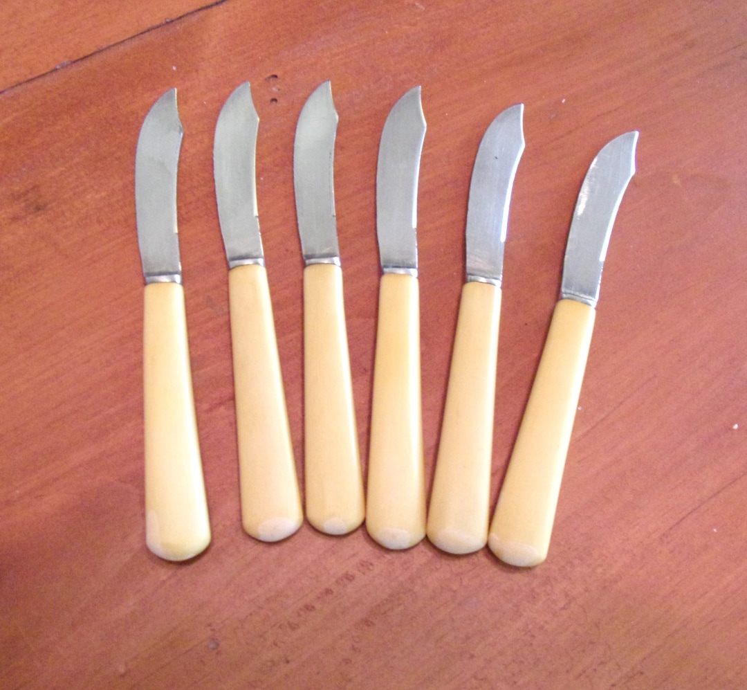 Set of 6 Vintage Meriden Cutlery Company Fruit Knives Knife With Faux