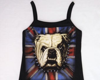 Unworn 1990's British Bulldog Punk Rocker Chick Ladies Crop Vest vintage