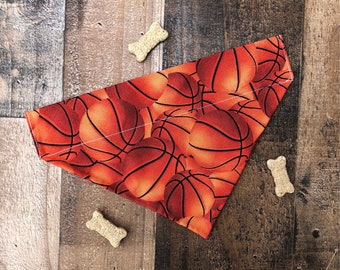 Basketball Dog Bandana, Over the Collar, Personalized Pet Bandana