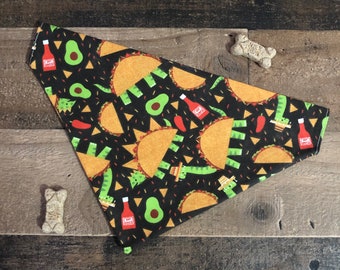 Taco hondenbandana | Cinco De Mayo-bandana voor huisdieren | Over de kraag, klikbaar