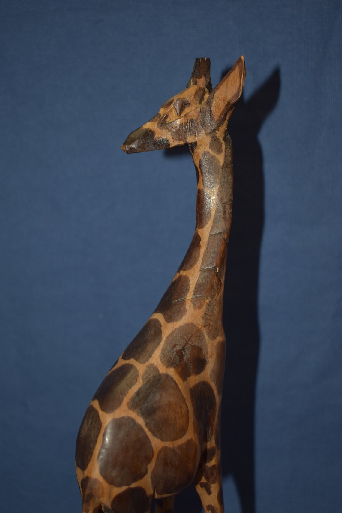 Wooden Giraffe Statue 11 tall hand carved figure Etsy