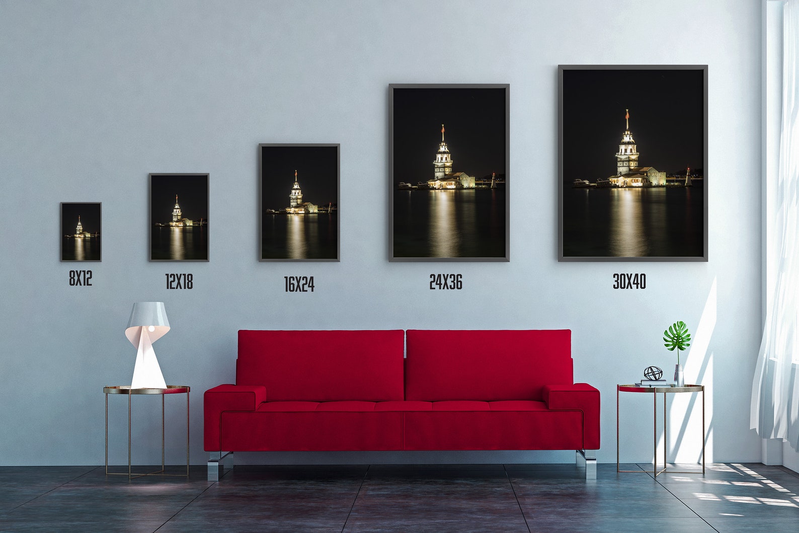 Maiden Tower Art, Istanbul Wall Art,kiz Kulesi, Istanbul Maiden Tower