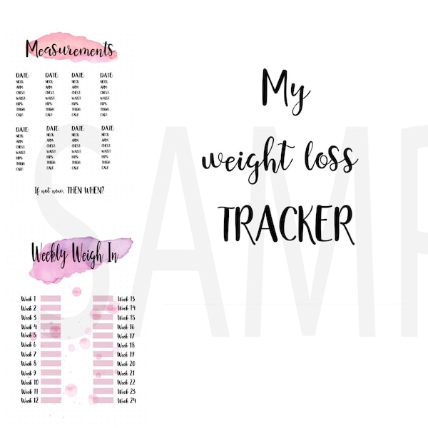 PRINTABLE (POUNDS) Weight Loss Bullet Journal and Tracker