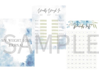 PRINTABLE (POUNDS) Weight Loss Journal and Tracker