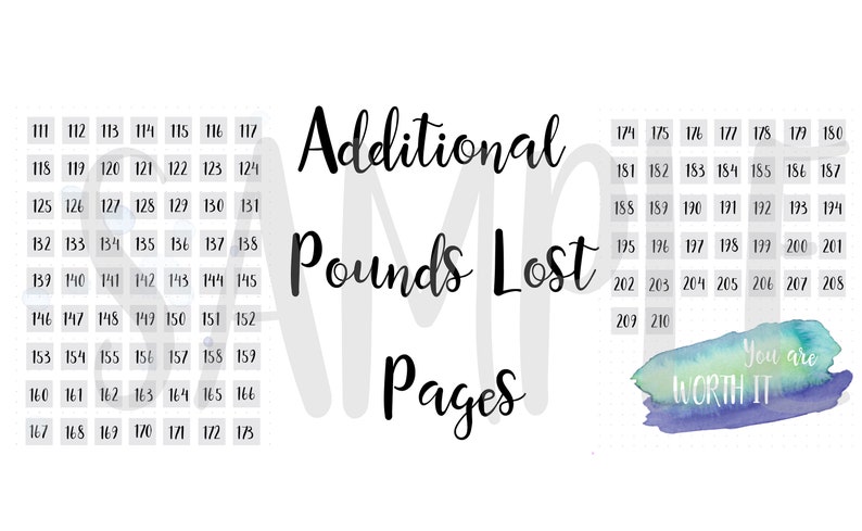 Extra Pounds Lost Chart