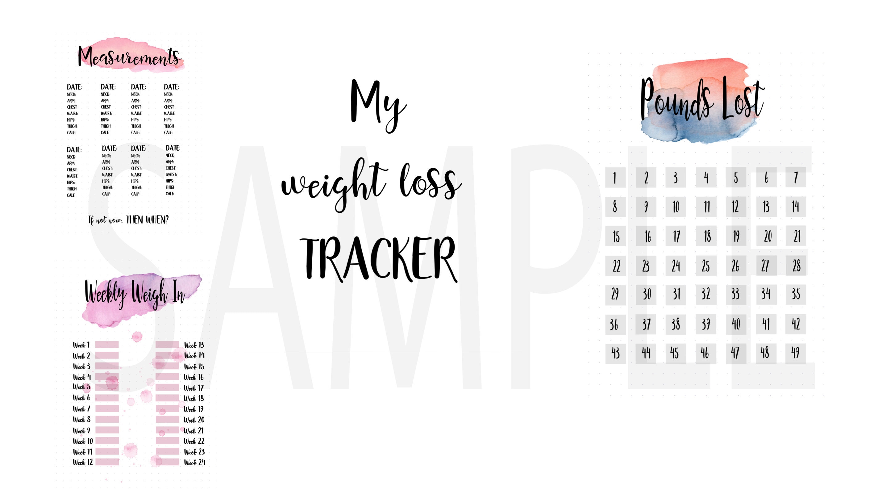 PRINTABLE POUNDS Weight Loss Bullet Journal and Tracker - Etsy