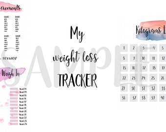 PRINTABLE (KILOS) Weight Loss Bullet Journal and Tracker