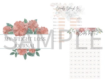 PRINTABLE (KILOS) Weight loss Journal 2022