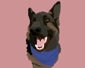 Custom Digital Pet Portrait from Photo(s)