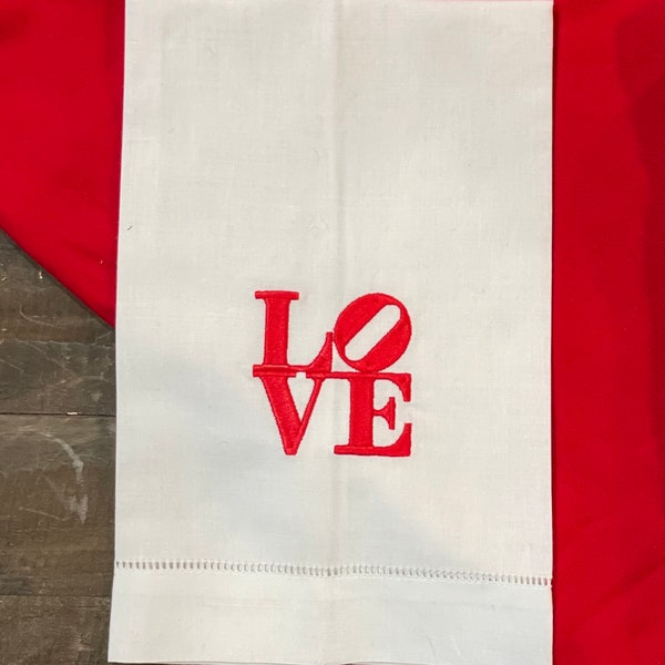 Philadelphia LOVE Valentine’s guest towel