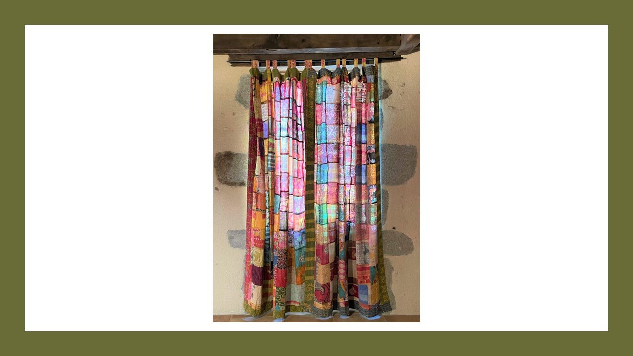 Indian Patchwork 60 Inch Drop Curtains Vintage Kantha Etsy UK